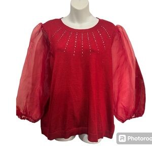 89th & Madison Red Knit Sweater.  Size 1X